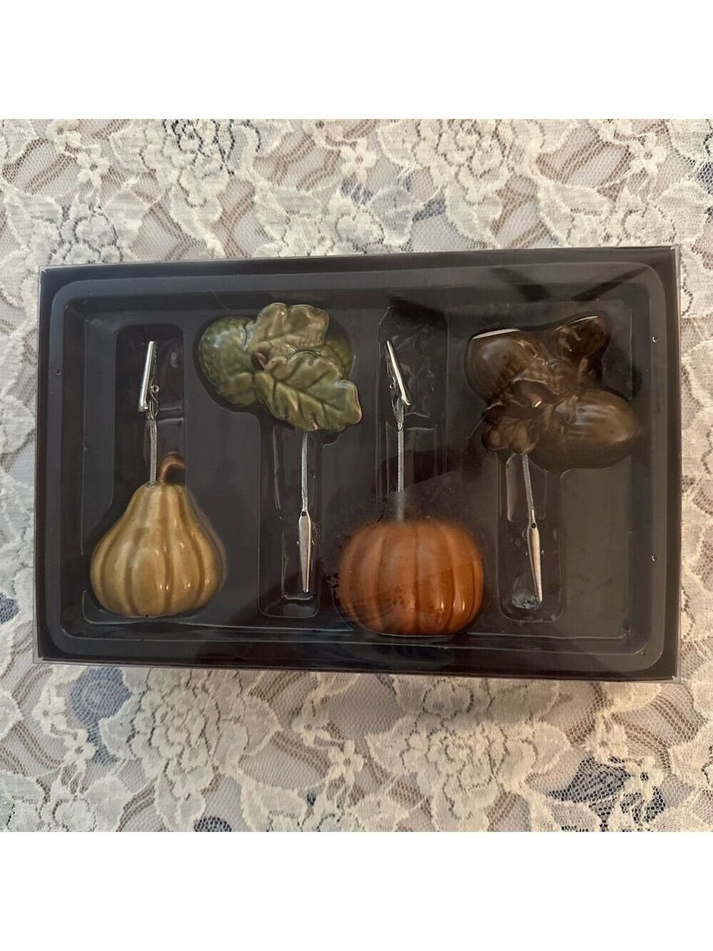 Chris Madden Thanksgiving Place Card Holders Set of 4 Autumn Theme